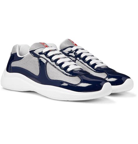 blue sneakers prada|navy blue prada sneakers.